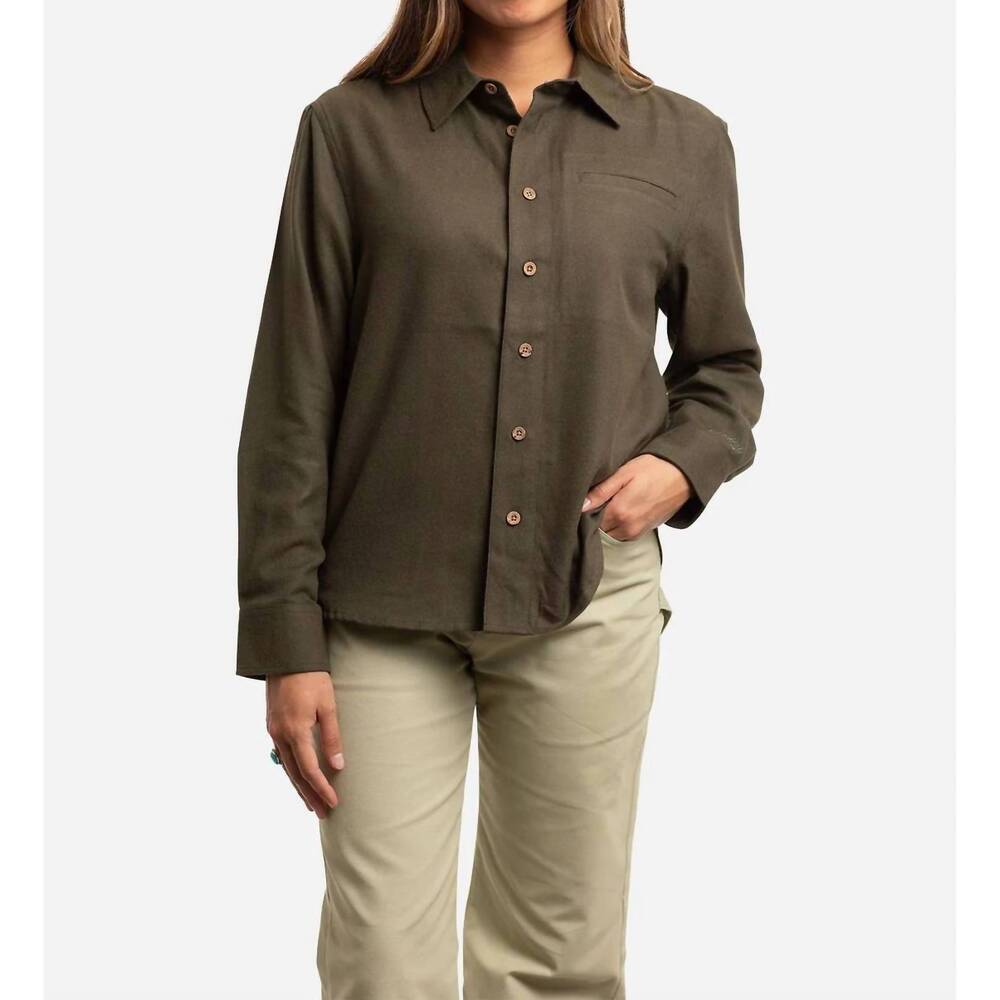 NEW JETTY eastbay twill button down shirt in military